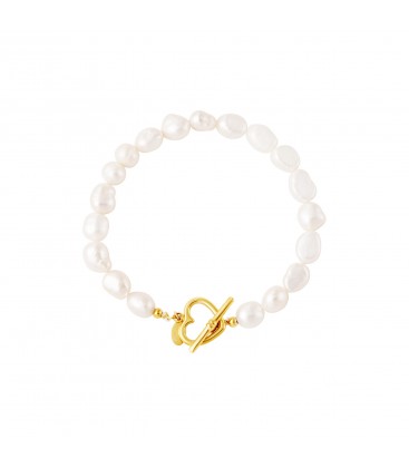 Armband parels met hartsluiting