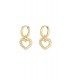 Goudkleur hartjes oorbellen met heldere strass steentjes