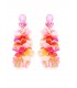 Oorclips lang met glanzende roze en oranje accenten