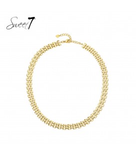 Goudkleurige korte halsketting met verfijnde schakels design