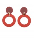 Rode oorclips met ronde open vorm in trendy tinten