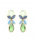 Oorclips met frisse kleurenmix en goudkleurig detail