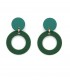 Groene oorclips met ronde open vorm als hanger