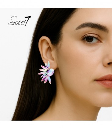 Oorbellen zwart in waaiervorm