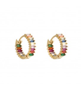 Ronde oorbellen met gekleurde strass steentjes