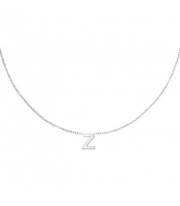 Zilverkleurige halsketting met initiaal Z