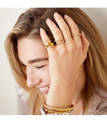 Zilverkleurige dubbele wikkelring (16)