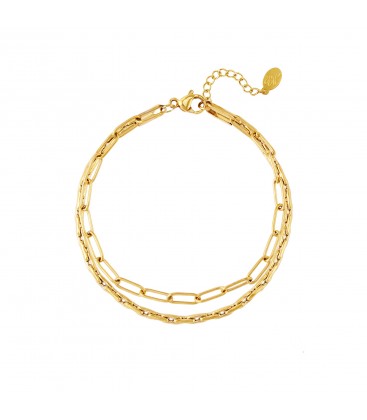 Zilverkleurige dubbele armband