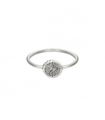 Zilverkleurige ring met stralende donder (16)