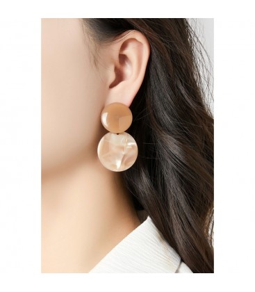 Oorclips zwart met print en effen bovenkant