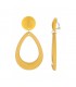 Oorclips in geel met open druppelvormige hanger