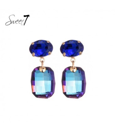 Oorbellen in saffierblauw met kleurverloop