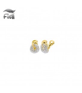 Oorclips goudkleurig en gevuld met zirkonia steentjes