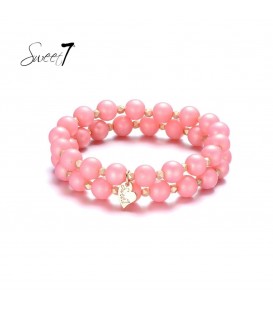 Roze kralen armband