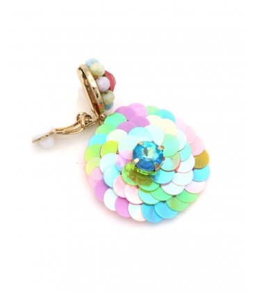 Oorclips met pailletten in regenboog kleuren