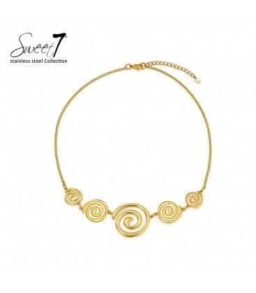 Halsketting met goudkleurige spiraalvormige schakels