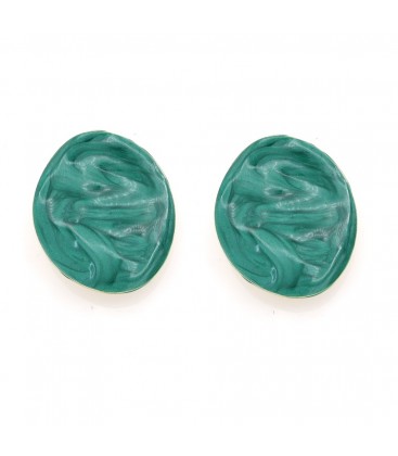 Oorclips groen met een golvend effect