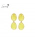 Oorbellen met dubbele gele ovale cat eye inleg