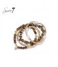 Armband met bruine natuursteen kralen en goudkleurige details