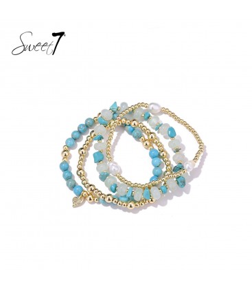 Armband met turquoise kralen in trendy zomerse stijl