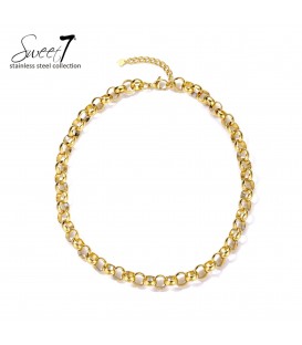 Halsketting goudkleurig met ronde schakels