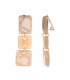 Oorclips beige met vierkante resin hangers