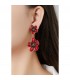 Oorclips blauw luxe stijl met twee bloemen