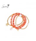 Armband set koraal rode glas kralen