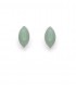 Oorclips groene inleg met een zilverkleurige rand
