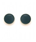 Oorclips groen en goudkleurige rand