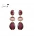 Paarse oorhangers met cat eye stenen en goudkleurige omlijsting