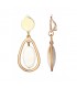 Oorclips rose gold met ivoorkleurige en een open ovale hanger