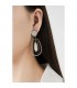 Oorclips zilverkleurig met schelpkleurige druppelhanger