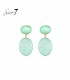 Oorbellen met mint groene facetsteen en ovale hanger