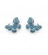 Oorclips blauw in vlindervorm met fonkelende kristallen