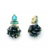 Oorclips met turquoise kristallen en glanzende pailletten