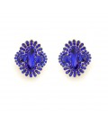 Oorclips blauw met fonkelende steentjes
