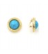 Oorclips met blauwe inleg in het midden en goudkleurige rand