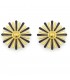 Oorclips met zwart en goudkleurig bloemdesign.