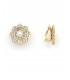 Oorclips goudkleurig met acryl parel en fonkelende strass steentjes
