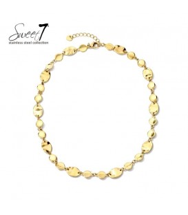 Halsketting met speelse goudkleurige schakels