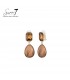Bruine oorclips met een ovale hanger en glas steentje als oor knop